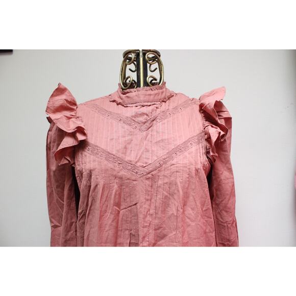 NWT Reformation Praline Burnt Orange Dinah Ruffle Dress Size 6 - Picture 3 of 6